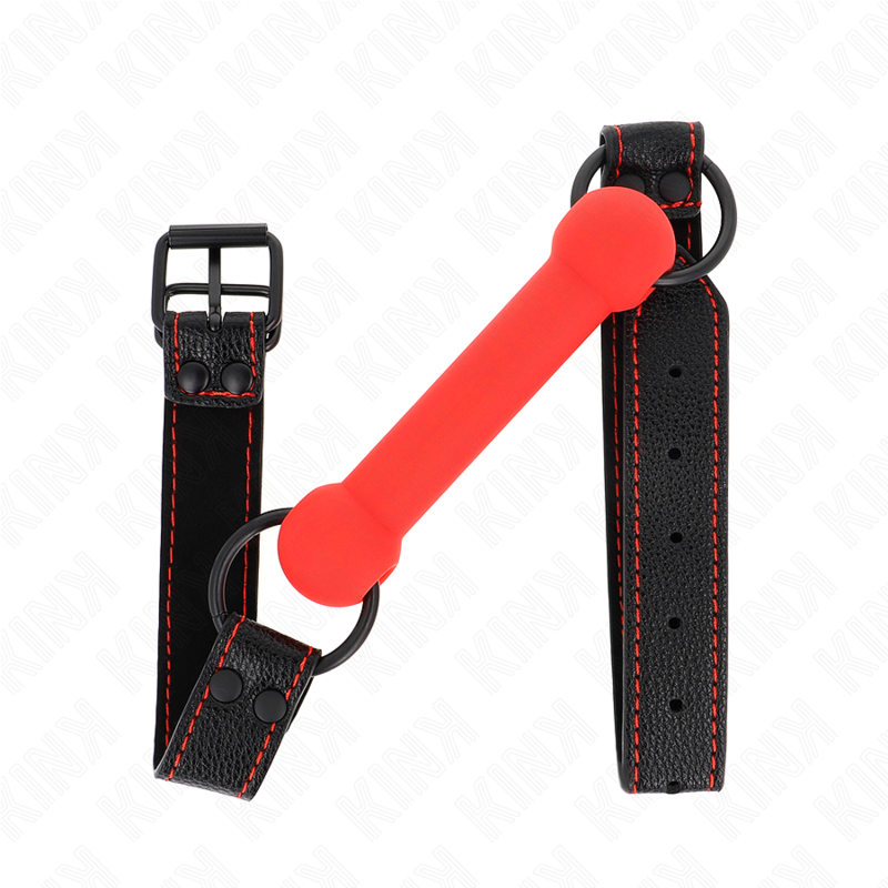 Benbitning med läderrem röd, justerbar 41–57 cm