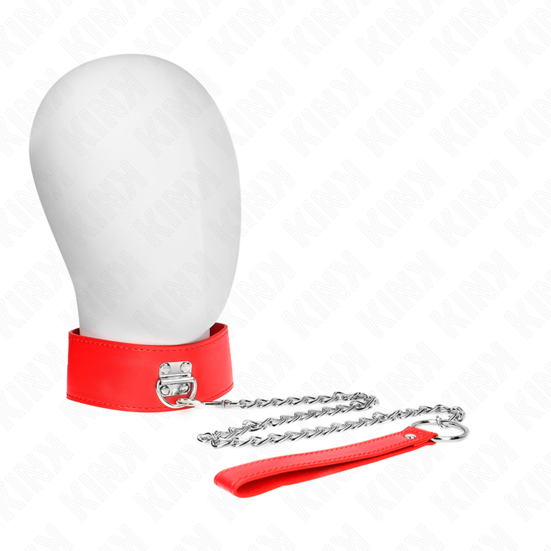 Halsbandshalsband med röd rem - 65 cm