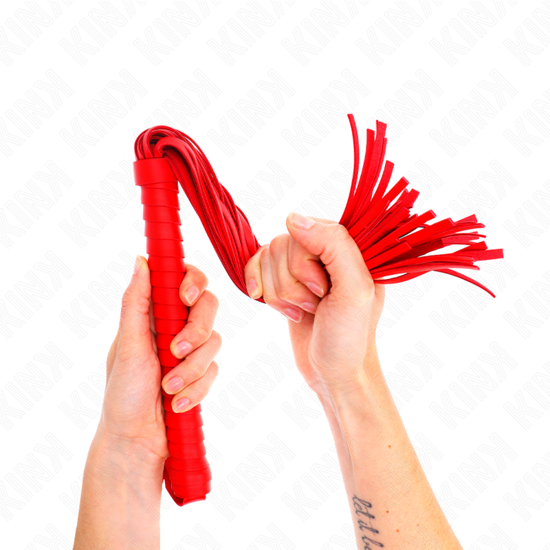 Svart Piska med Röd Texturerad Handtag 48,5 cm