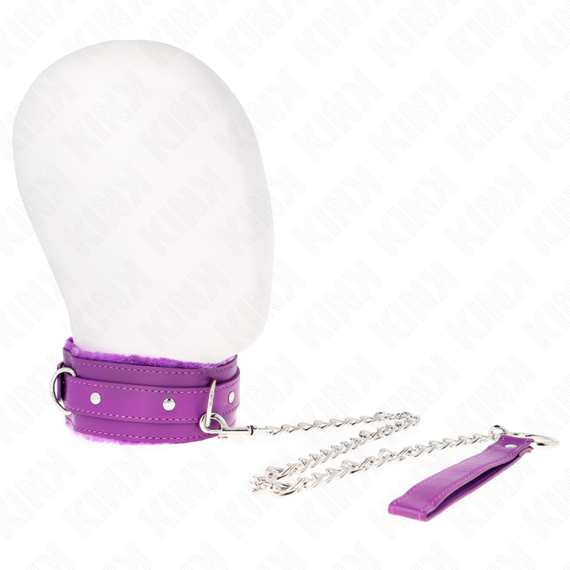 KINK Halsband med koppel 65 cm lila 36-42 cm