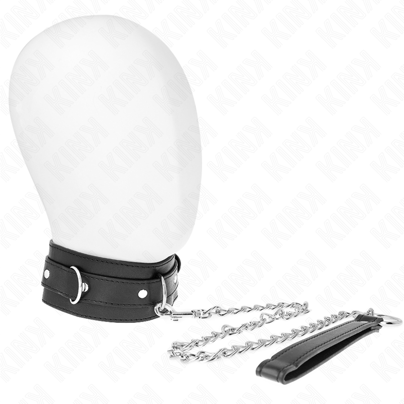 Halsband med rem och spärrspänne 65 cm svart