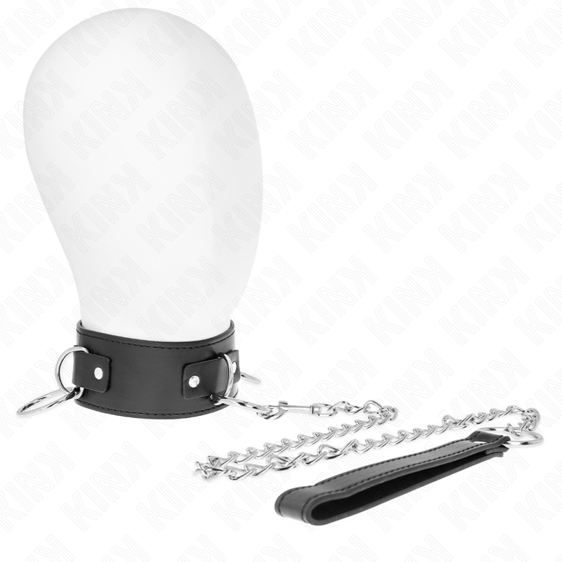 KINK Halsband med Koppel – 65 cm, 3-Ring, Justerbar 36–43 cm