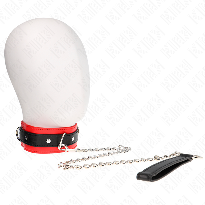 KINK Halsband med Koppel 65 cm Röd