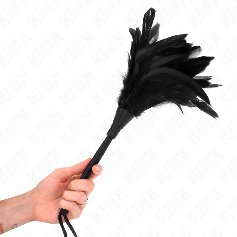 KINK – Svart fjäderduster med hornform 36 cm