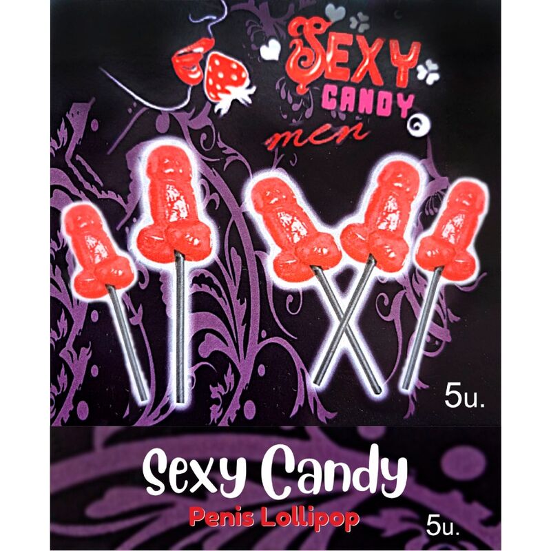 Kirsebärspennlollipops – 5-pack roliga godispenisformer