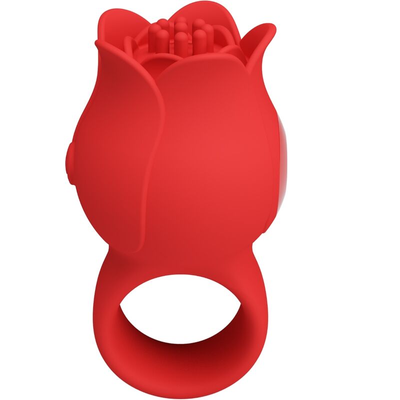 Rosenformad fingervibratorr med 10 vibrationslägen