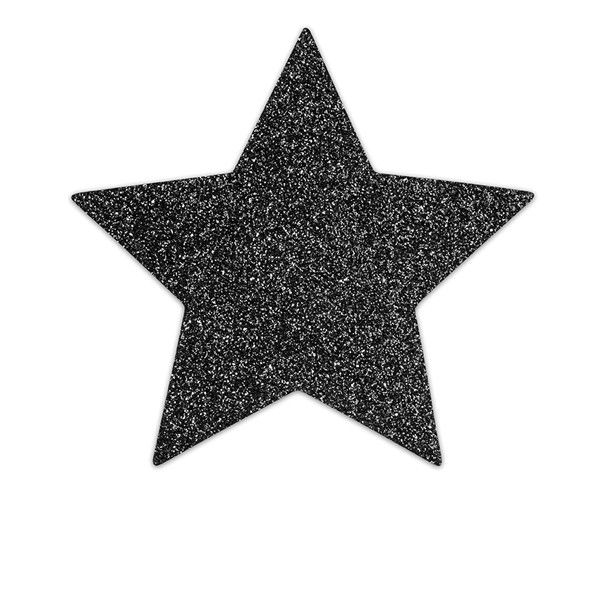 Glitterande Nippelklistermärken – Svarta Stjärnor