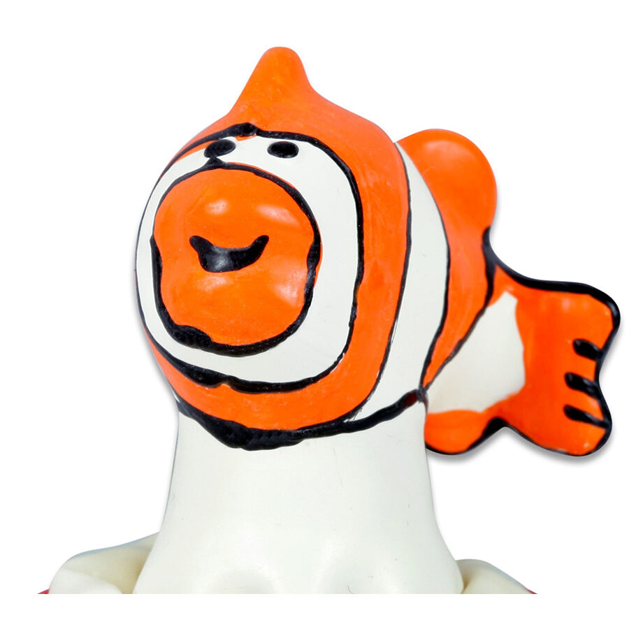 Handmålade noveltykondomm – Fish Orange