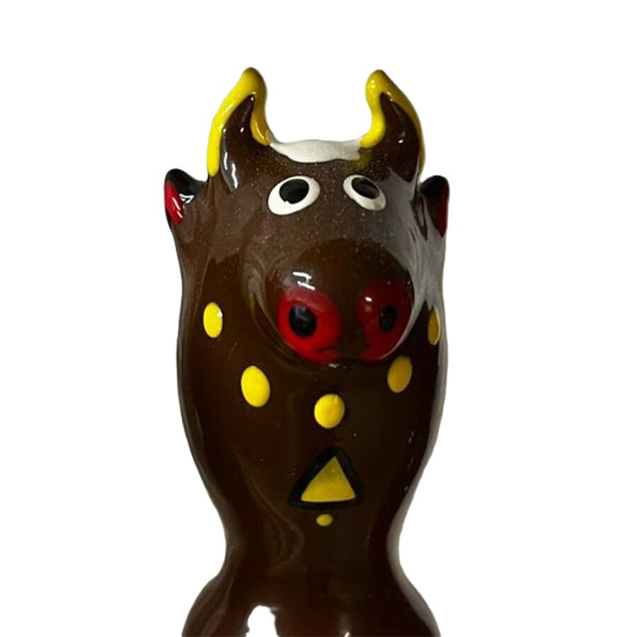 Handmålad Novelty-kondom Bull Black Model 2