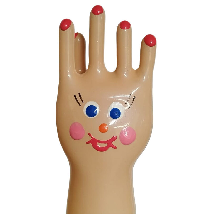 Handmålad noveltykondom Big Happy Hand XL