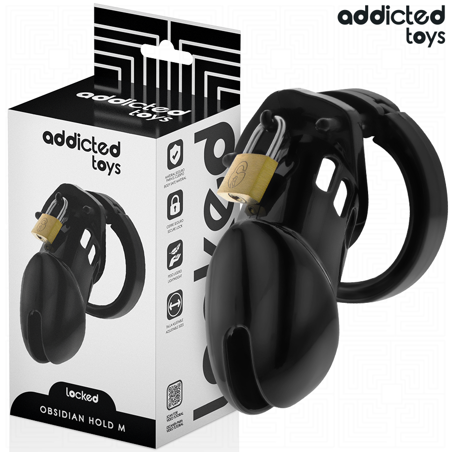 Addicted Toys Locked - Obsidian Hold Peniskrage Storlek M