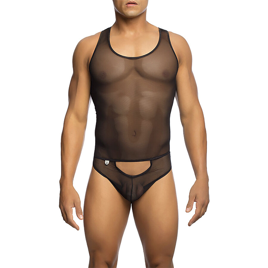 Transparent svart mesh-body med tång