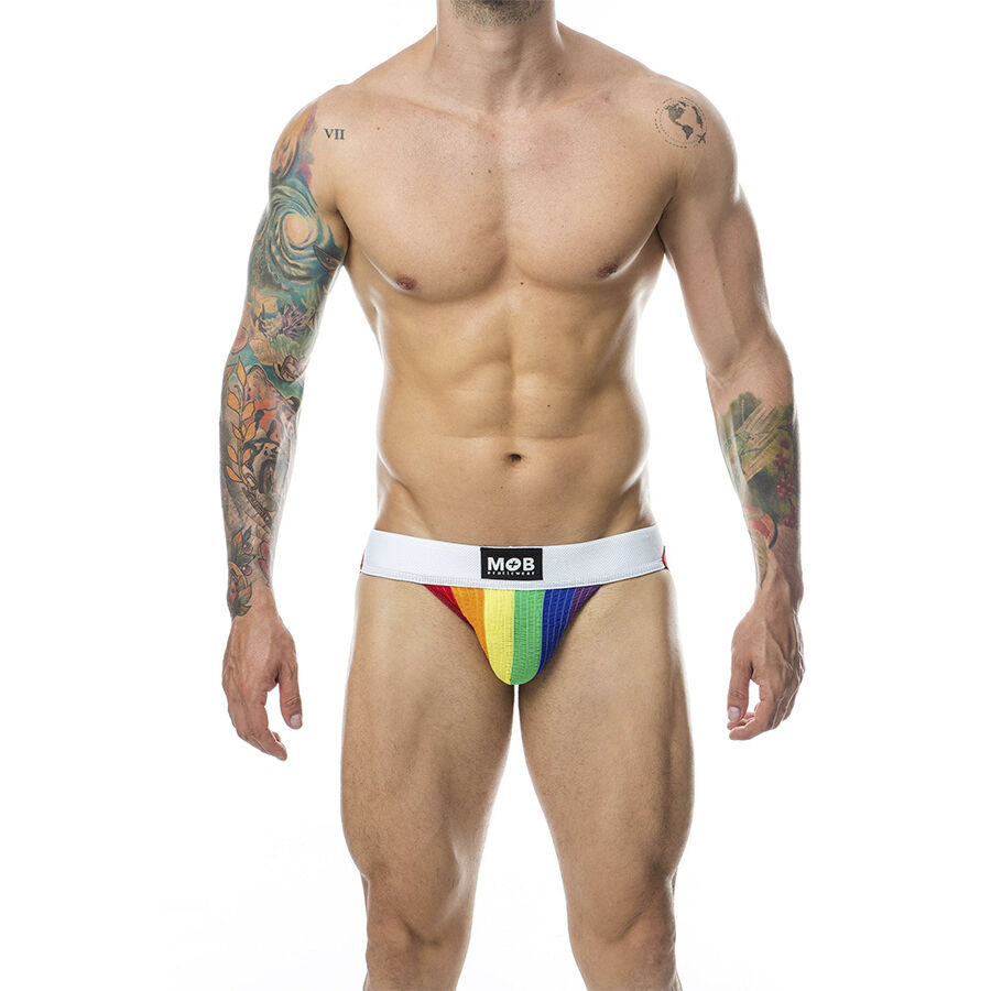 MOB Classic Jockstrap Regnbågsrandig Strl S