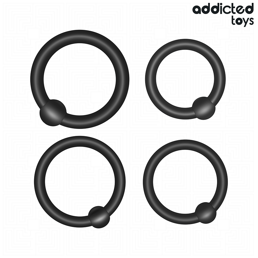 Penisringar i silikon – set med 4 styrkor