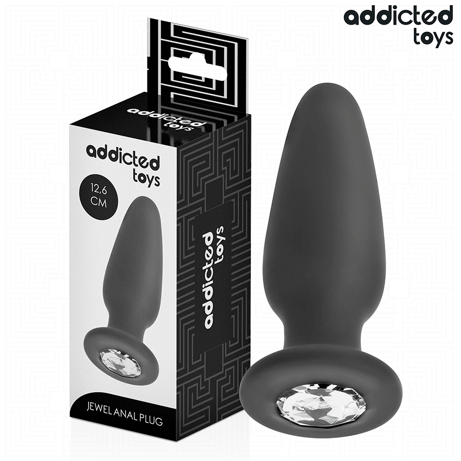 Anal Plug med Juveler Silikon Stl L 12,6 cm