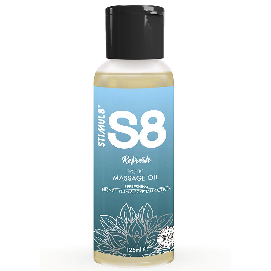S8 Refresh Massageolja – Bomull 125 ml