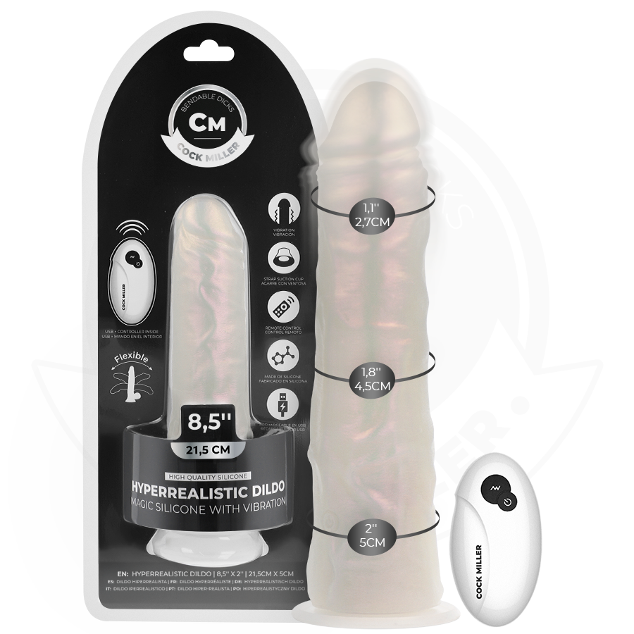 Cock Miller – Dildo med sugkopp, ljus och vibration 21,5 cm