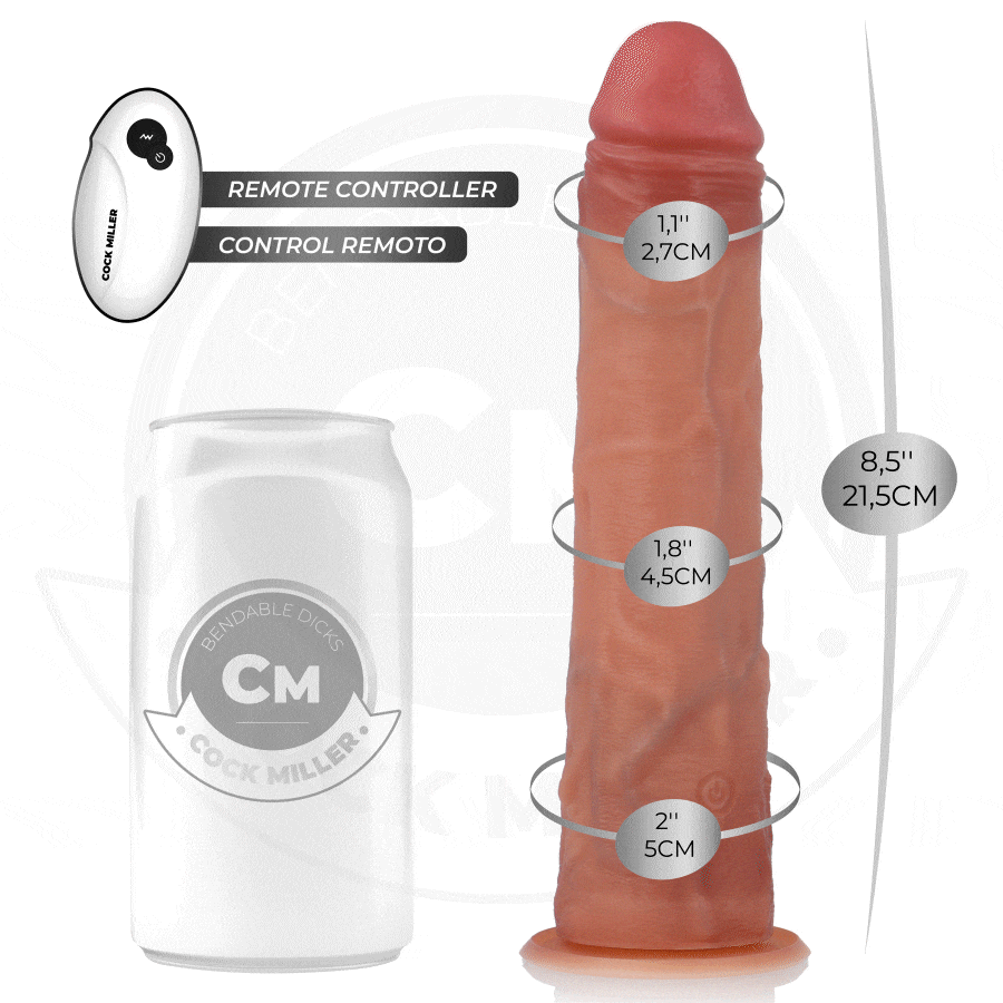 Cock Miller - Realistisk dildo med sugkopp och motoriserad rörelse, 21,5 cm
