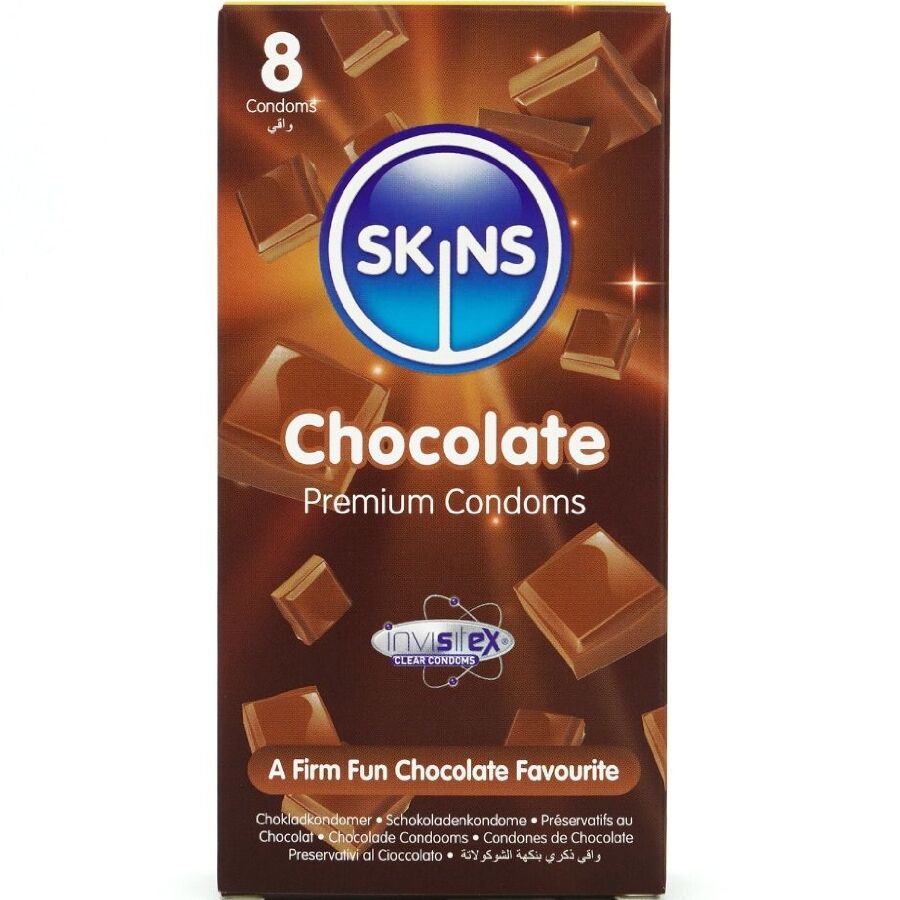 SKINS Chokladsmakande Kondomer – 8-pack Premium