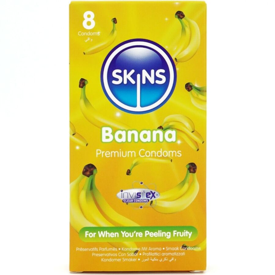 SKINS Banansmakade Kondomer 8-Pack Premium