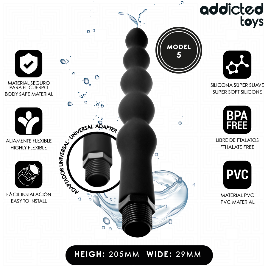 Analdusch med universell adapter – Modell 5