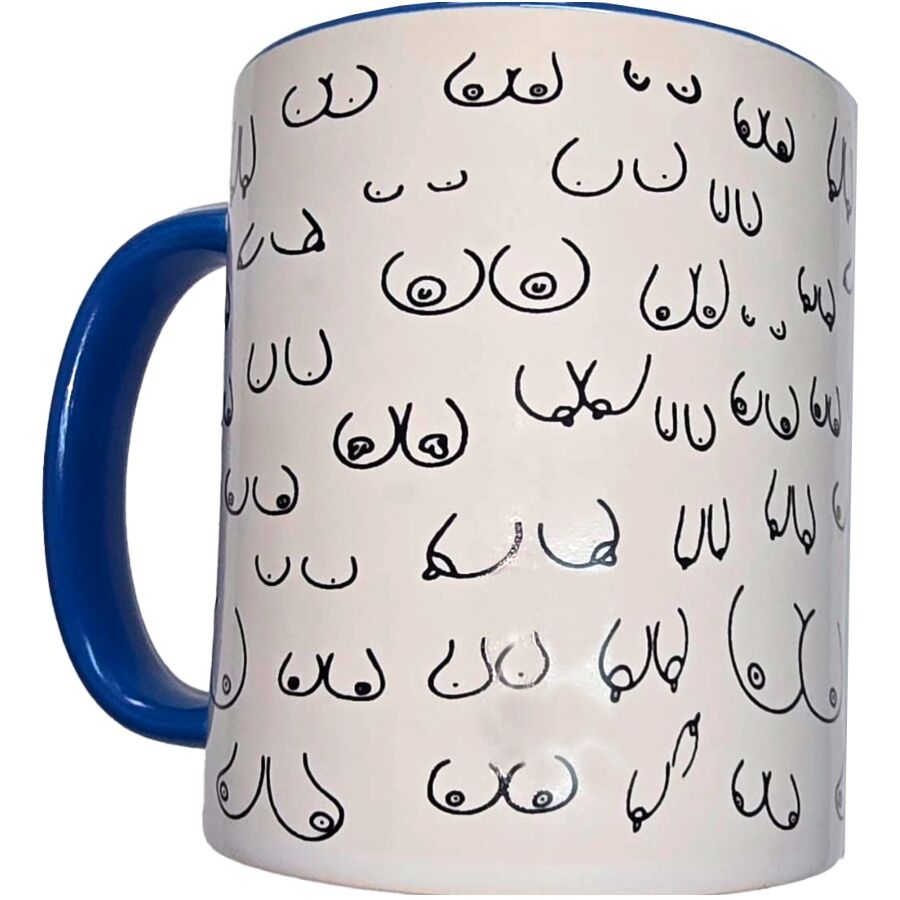 Erotisk mugg med blå handtag – 370 ml