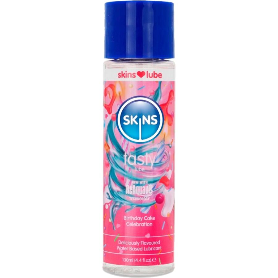 SKINS smakad glidmedel – Födelsedagstårta 130 ml