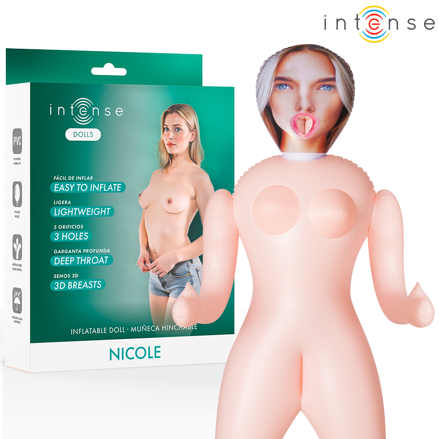 Nicole – Uppblåsbar docka med tre öppningar
