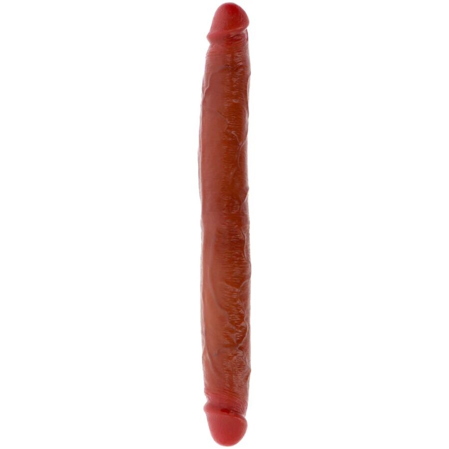 Get Real dubbel dildo i silikon karameläng 35 cm