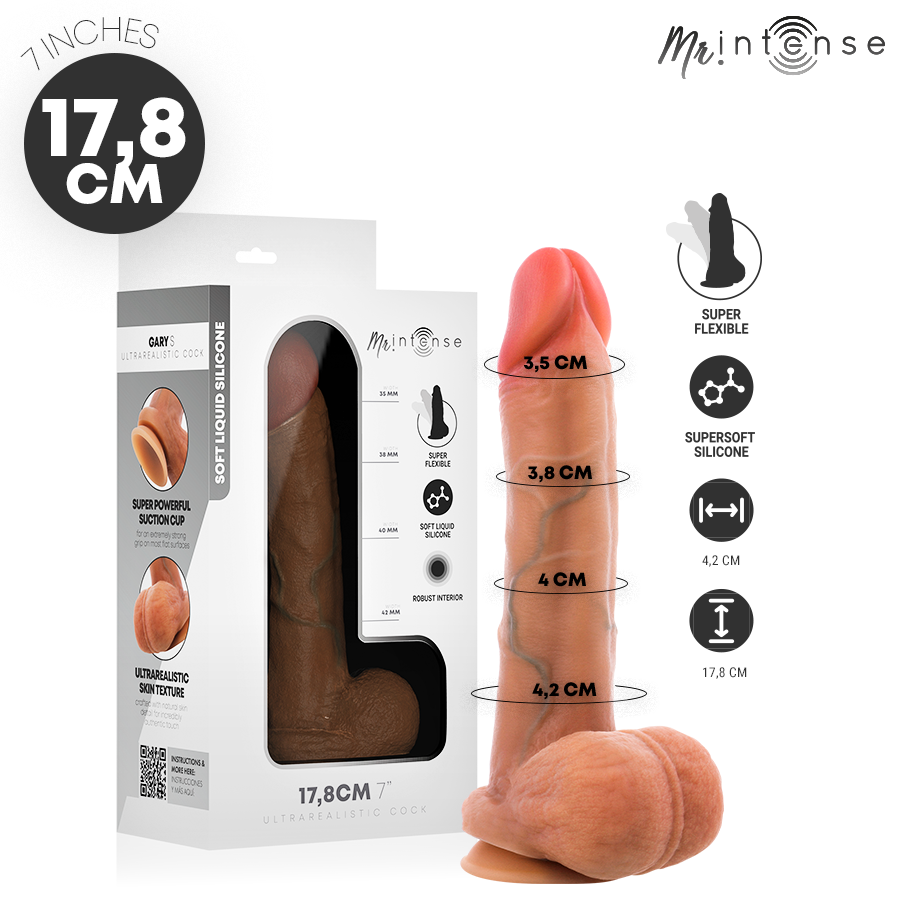 Mr Intense Gary – Realistisk silikon dildo med testiklar 17,8 cm