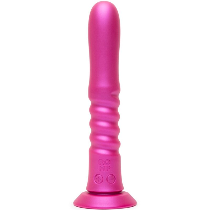 ROMP Jiggle – Vibrerande Stötdildo med Rosa Sugkopp
