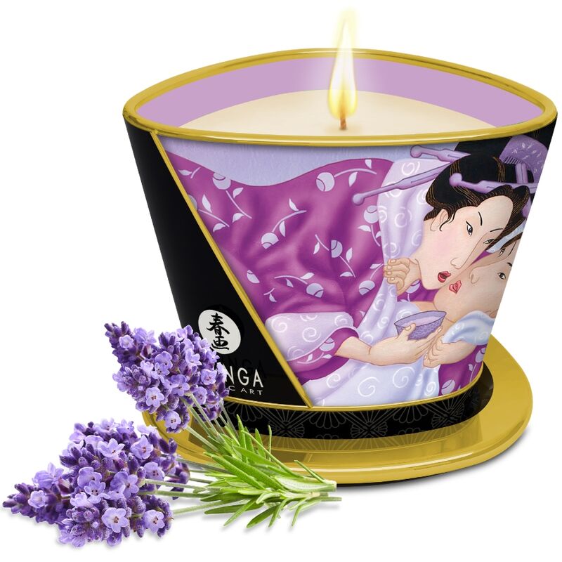 Shunga massageljus lavendel 170 ml