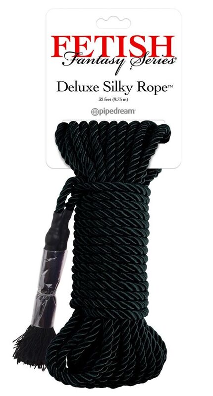 Svart Silkesliknande Bondage-rep 9,75 m