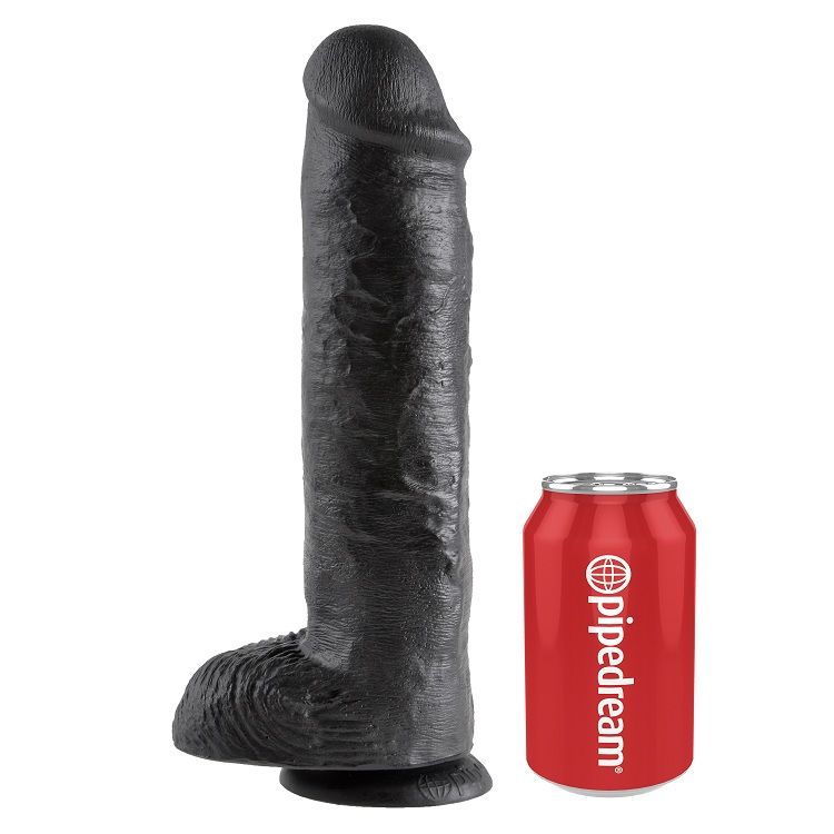 King Cock Dildo Med Testiklar 28 cm Svart