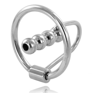 Metallring för glans med uretralplug 28mm