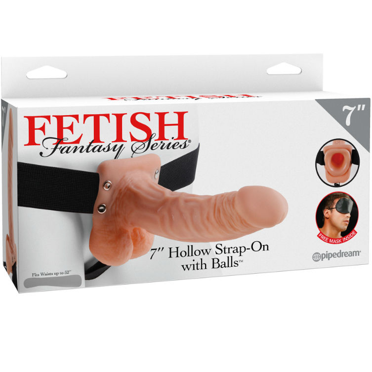 Ihålig Strapless Dildo med Testiklar 17,8 cm Hudton