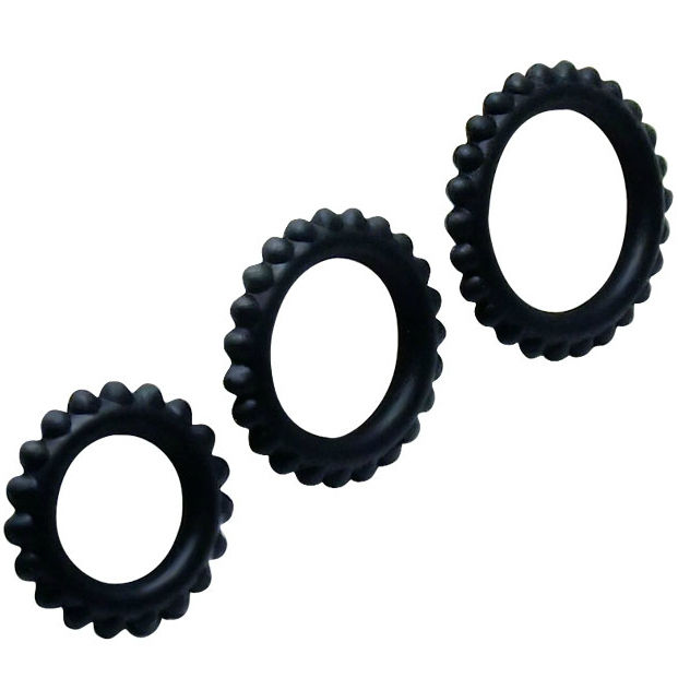 BAILE Titan Set – 3-Pack Penisringar Svart