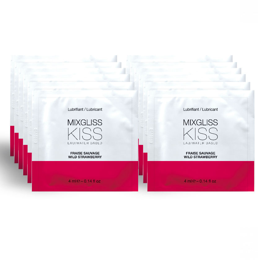 Mixgliss Vattenbaserat Glidmedel Jordgubb 12x4ml
