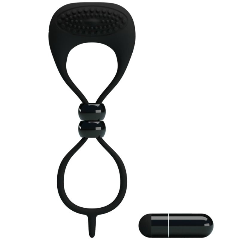 Dubbel penisring med vibration och testisring