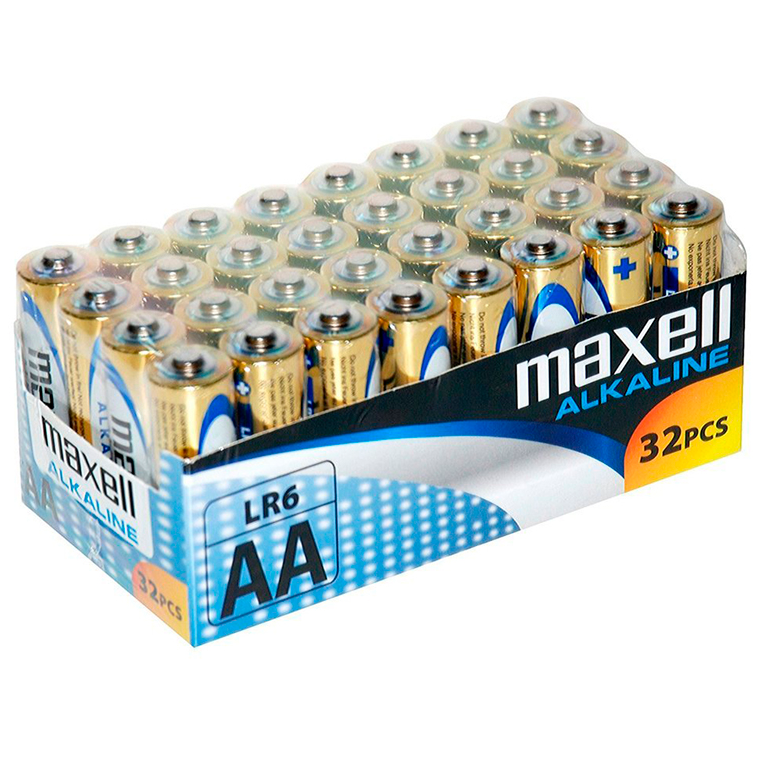 Maxell AA-batterier LR6 alkaliska 32-pack