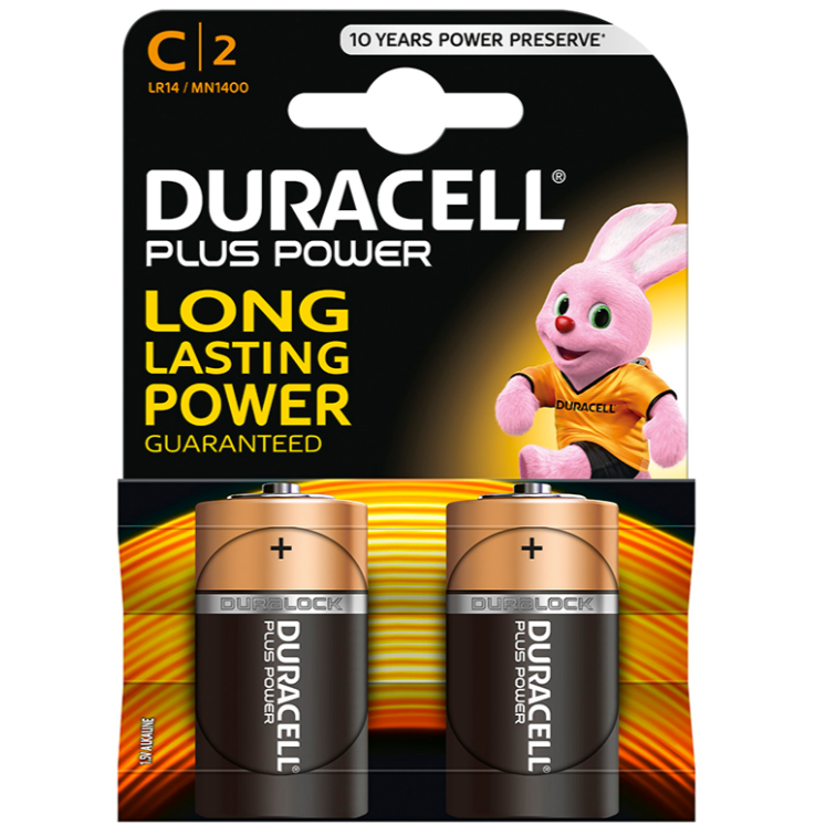 Duracell Plus Power C-batterier LR14 2-pack