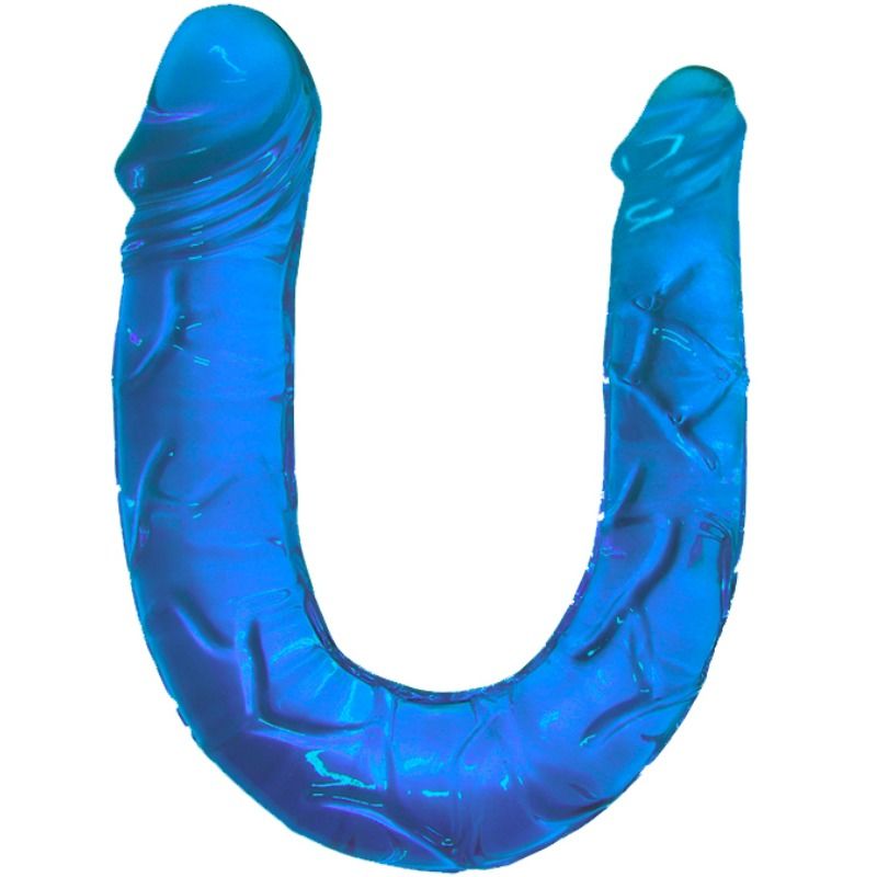 Dubbel dildo i blått – TPR silikon