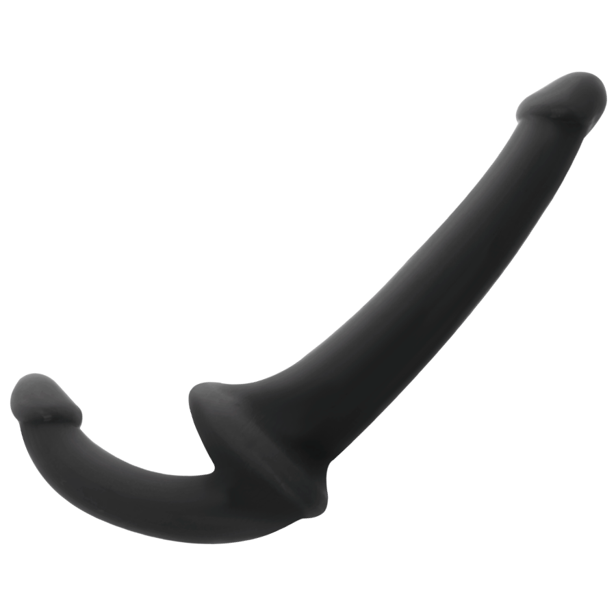 Dubbel dildo utan sele – svart G-spot stimulator