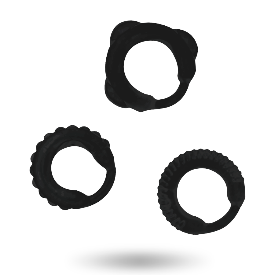 C-Ring Set Svart – 3-pack penisringar