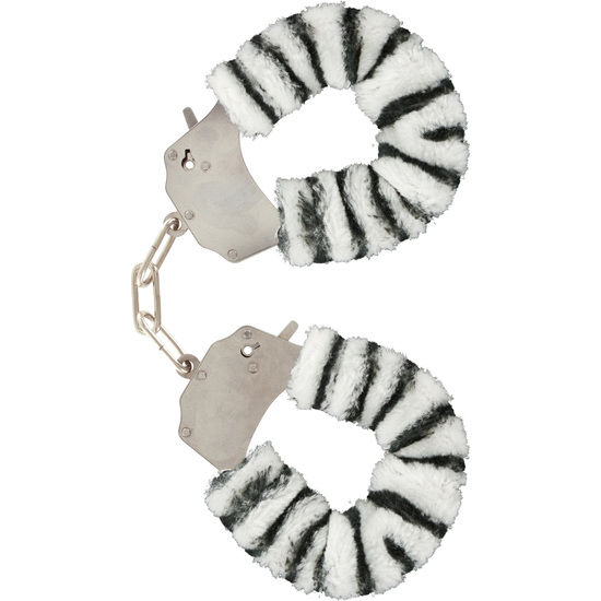 Ludviga bondagehandskar i päls – zebra