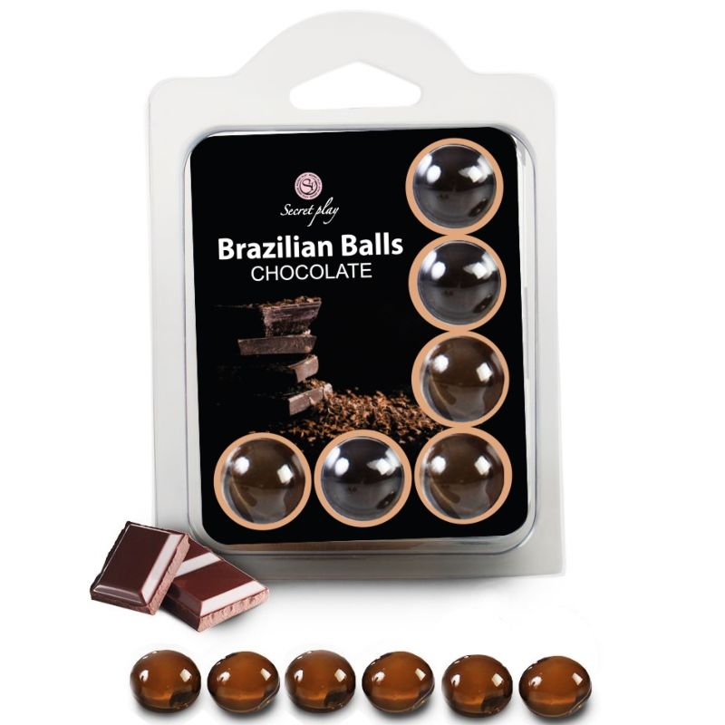 Set med 6 brasilianska bollar i choklad