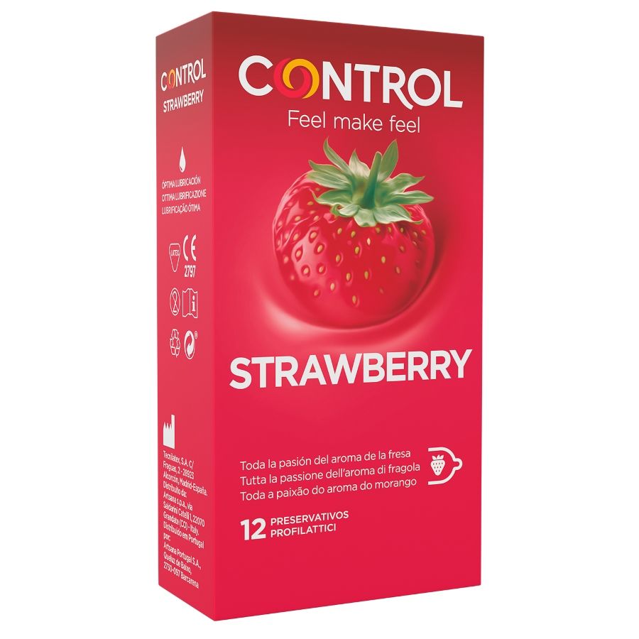 Control Adapta Jordgubb Kondomer 12-pack