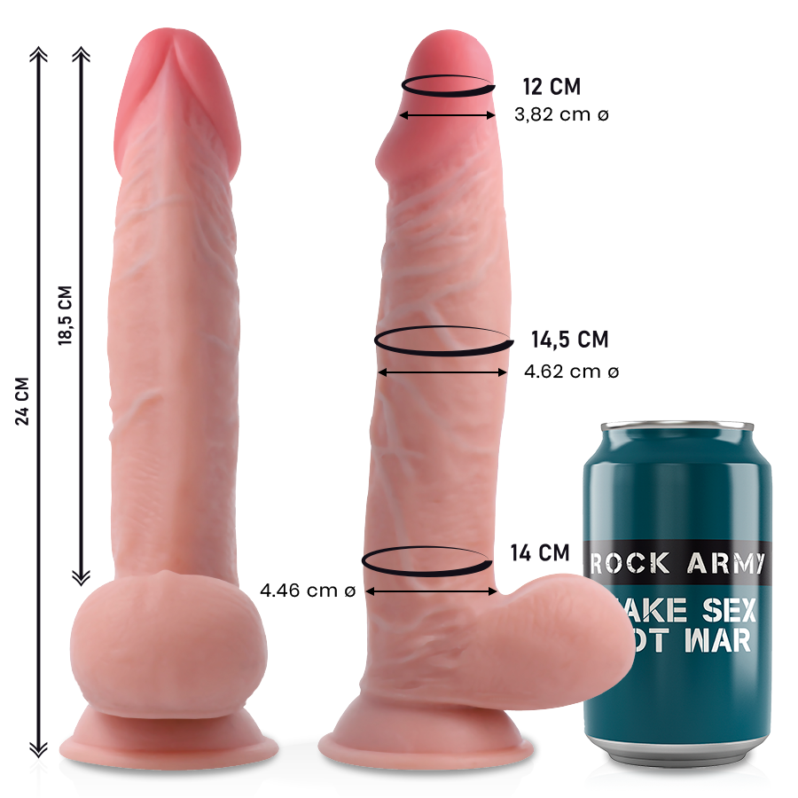 Realistisk Dildo Sherman 24 cm – Dual Density