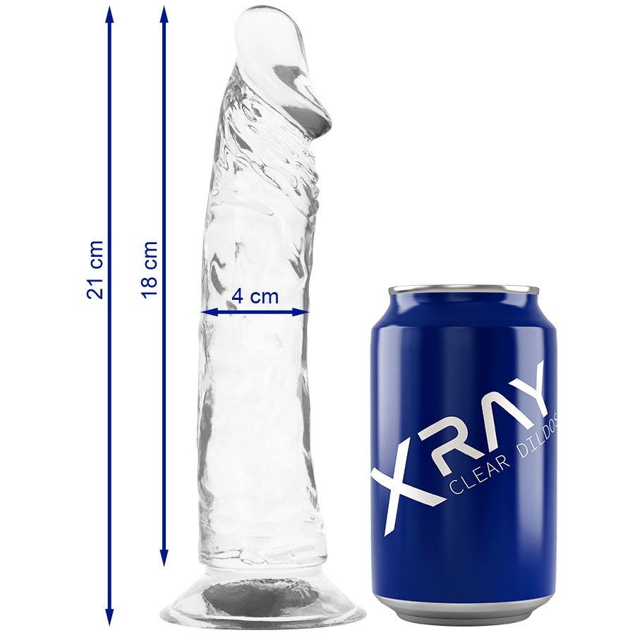 Transparent dildo 21 cm – realistisk design med flexibel axel