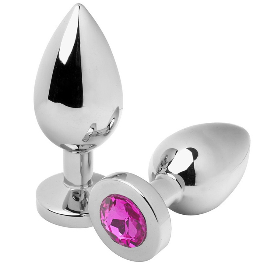 Metal Hard Analplug Diamond Rosa Medium 7,62 cm